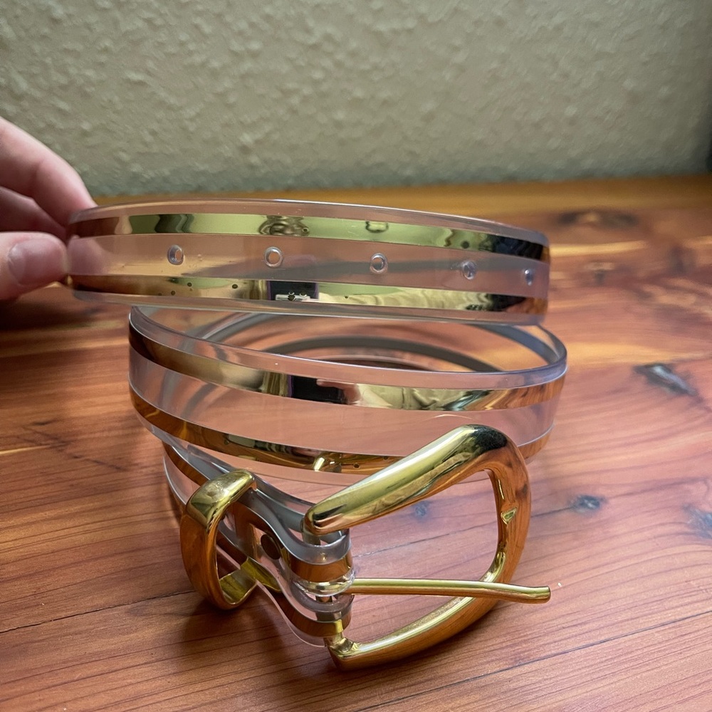 Clear Belt with Gold Hardware